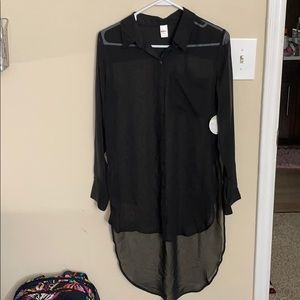 Black Sheer ButtonUp